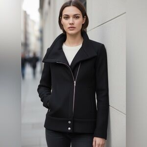 NWT IRO Pownil Wool Zip Up Jacket in Black Size US 10